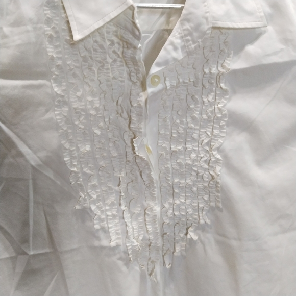 Ralph Lauren cotton shirt with ruffled collar - Picture 3 of 3